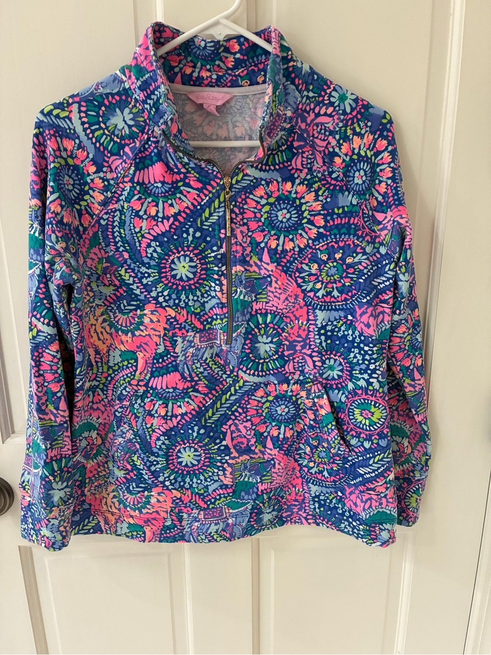 Lilly Pulitzer Women’s Pink & Blue Floral Half-Zip Workout Pullover ($138)
